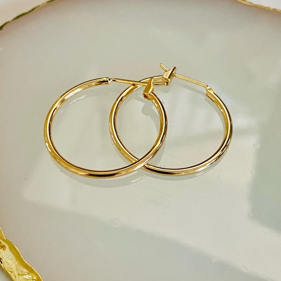 14k plated hoops 25mm - Picture 2 of 5